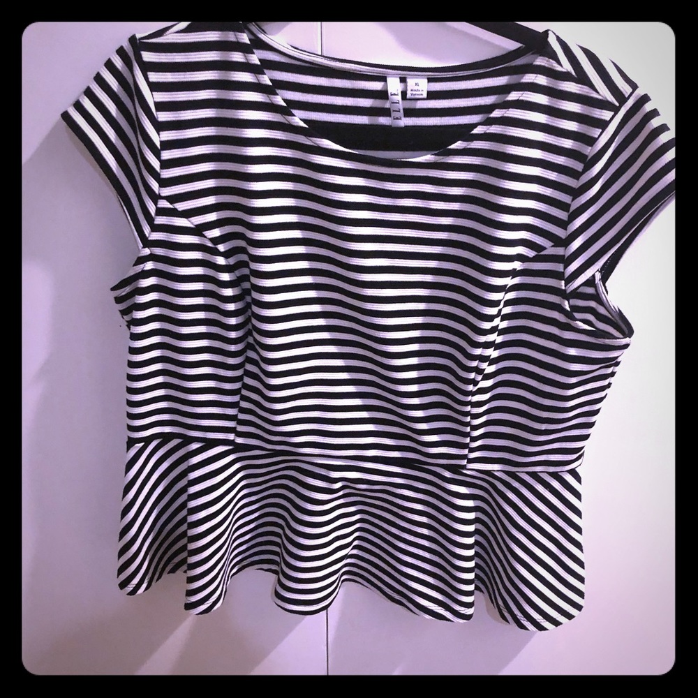 ELLE BLOUSE STRIPED CUTE UNDER BLAZER
